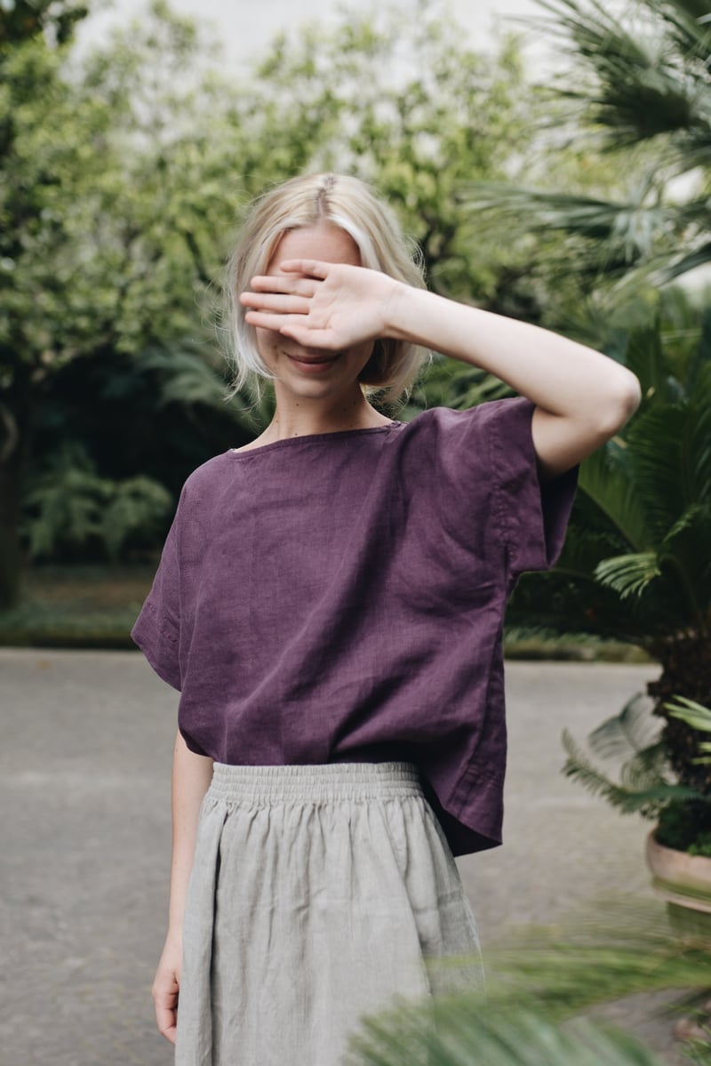 Mona Linen Top by LinenFox, 100% Linen