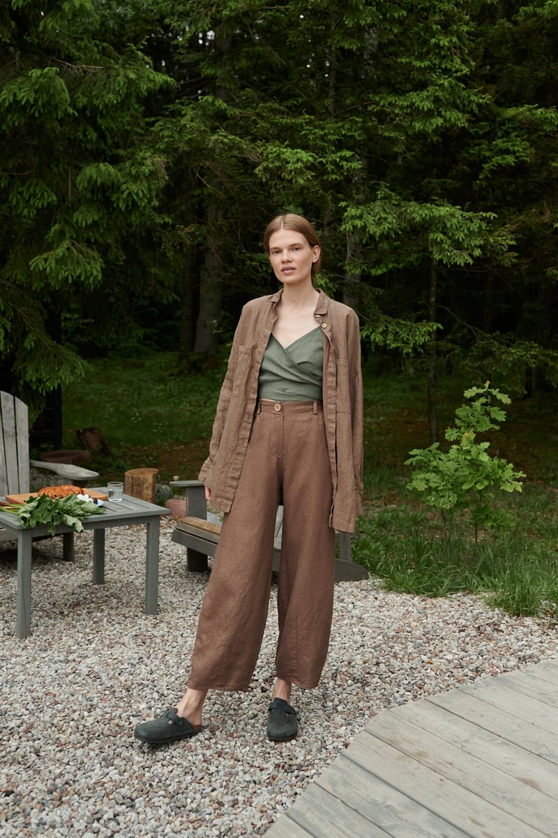 Frankie Heavy Linen Trousers by LinenFox, 100% Linen