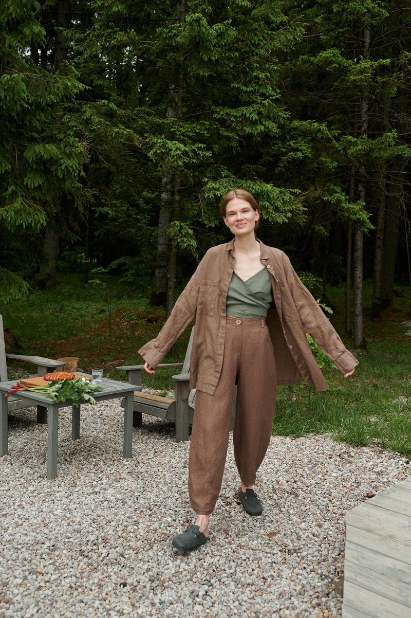 Frankie Heavy Linen Trousers by LinenFox, 100% Linen