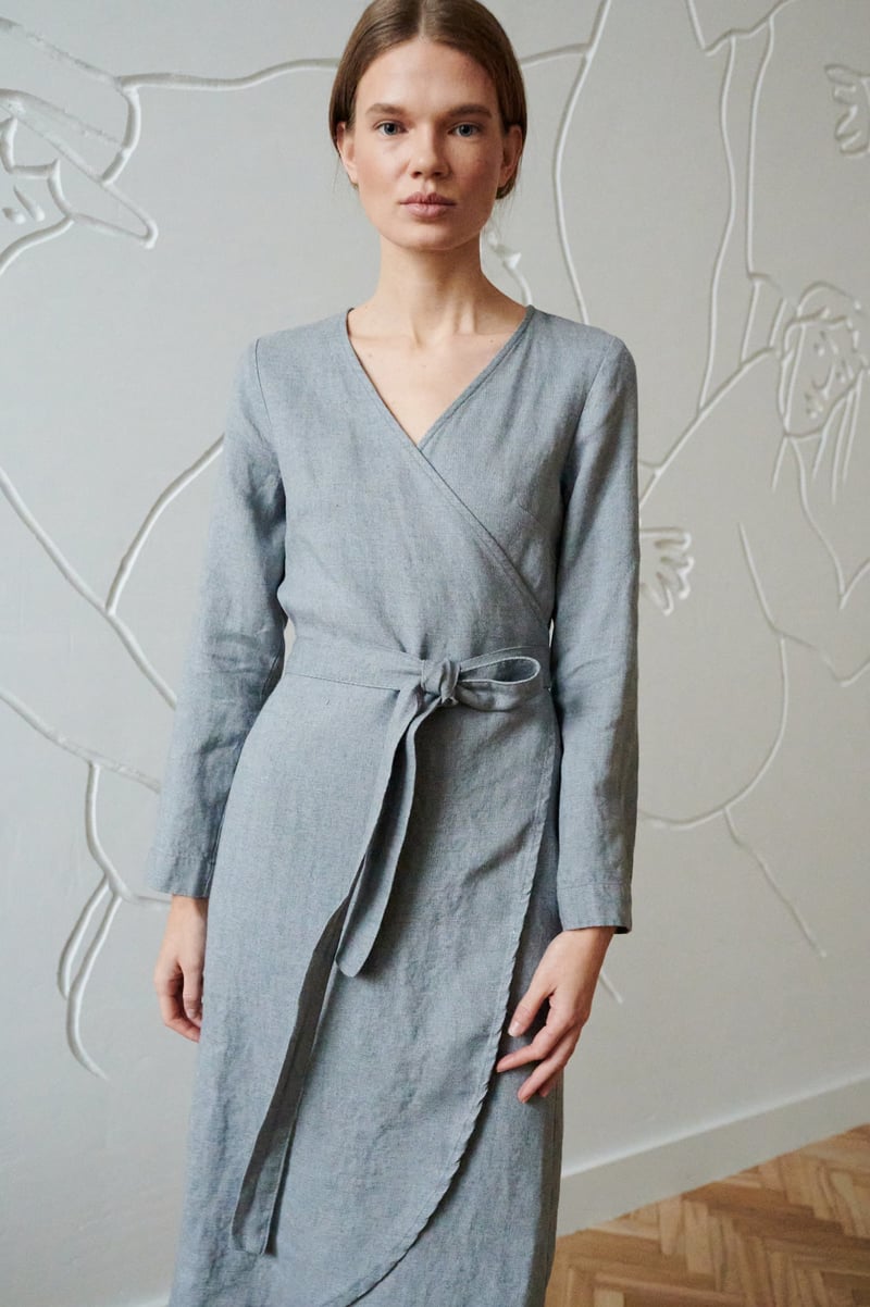 Rosemary Linen Wool Blend Dress by LinenFox, 85% Linen, 15% Wool
