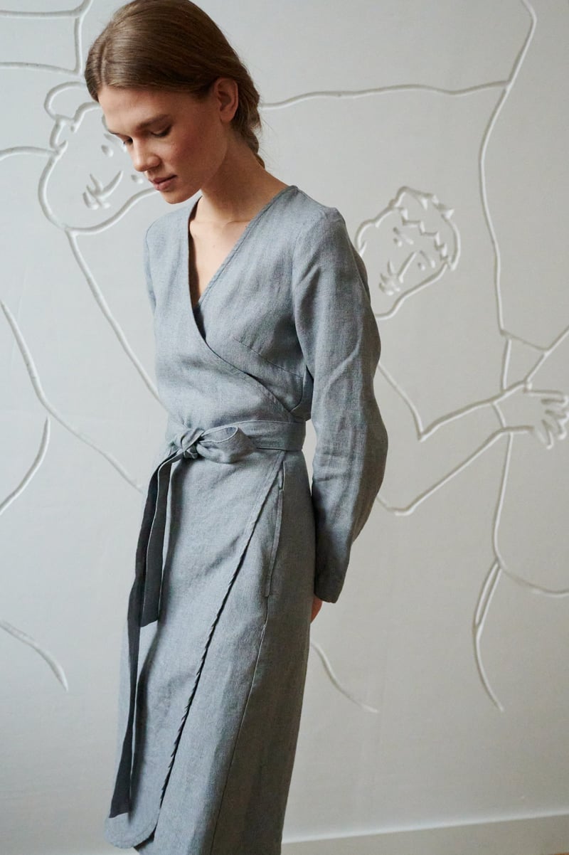 Rosemary Linen Wool Blend Dress by LinenFox, 85% Linen, 15% Wool