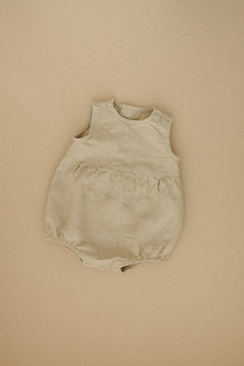Juno Linen Baby Romper by LinenFox, 100% Linen