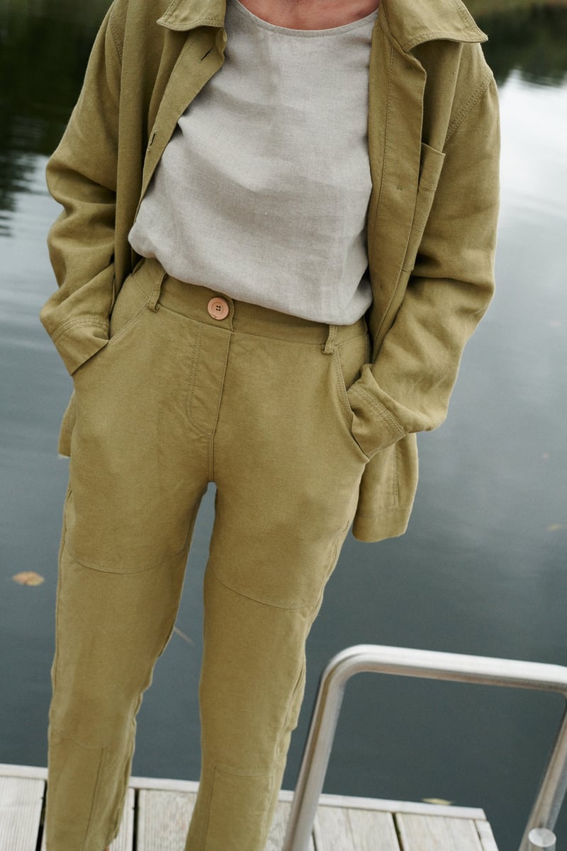 Brooke Heavy Linen Trousers by LinenFox, 100% Linen