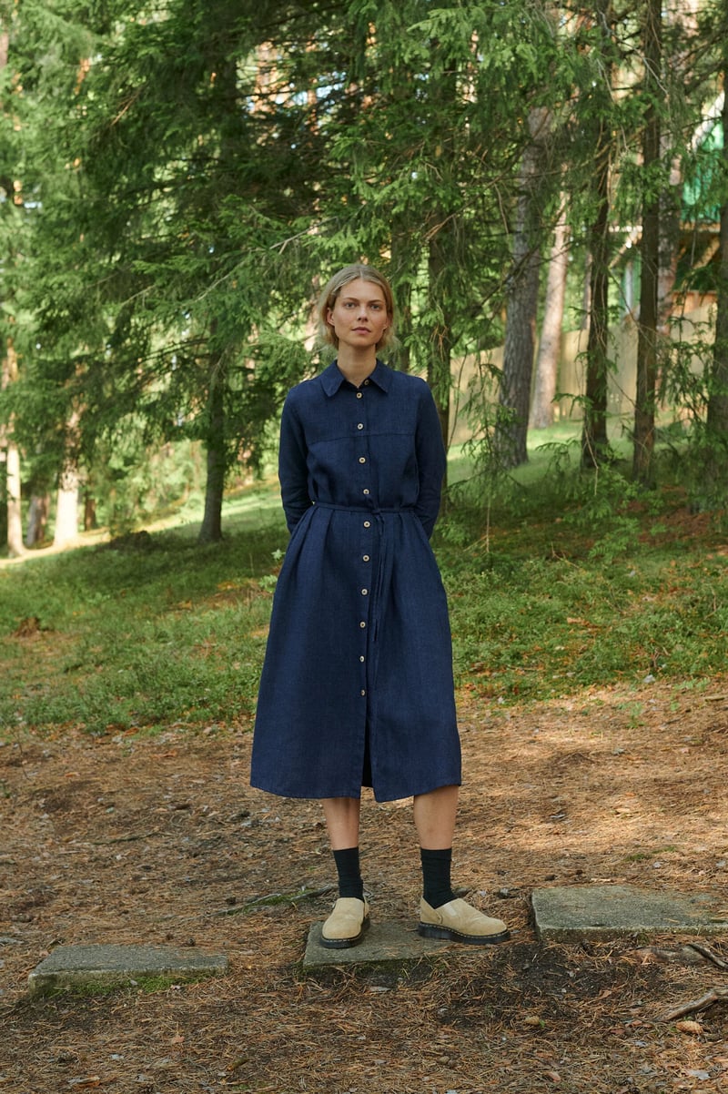 Astrid Linen Wool Blend Dress by LinenFox, 85% Linen, 15% Wool