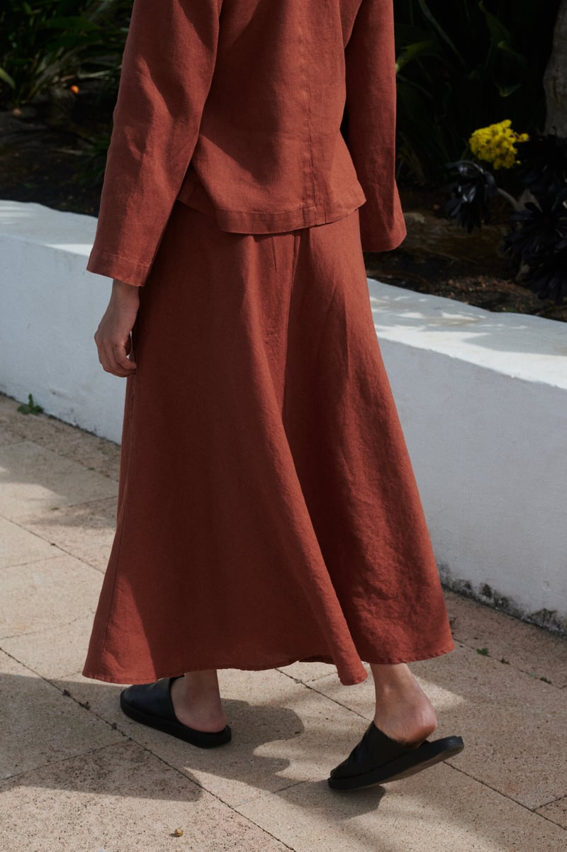 Linen Bias Cut Maxi Skirt – Lily by LinenFox, 100% Linen