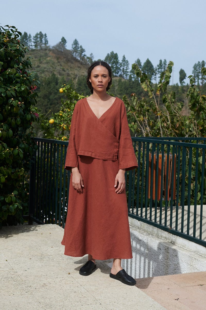 Linen Bias Cut Maxi Skirt – Lily by LinenFox, 100% Linen