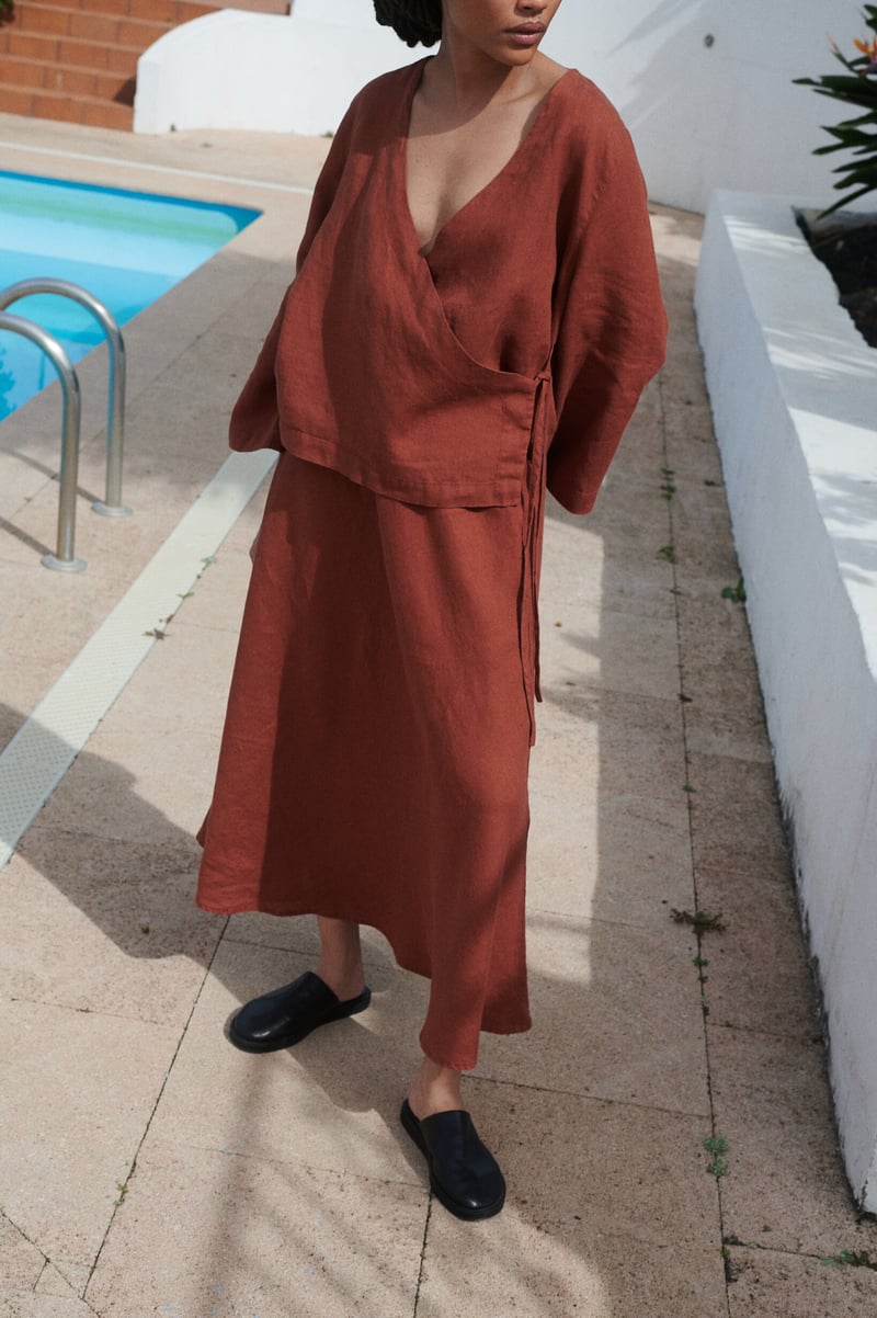 Linen Bias Cut Maxi Skirt – Lily by LinenFox, 100% Linen