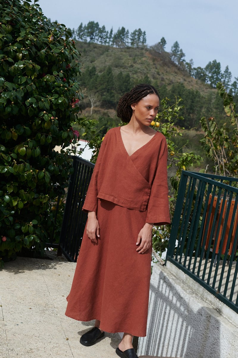 Linen Bias Cut Maxi Skirt – Lily by LinenFox, 100% Linen