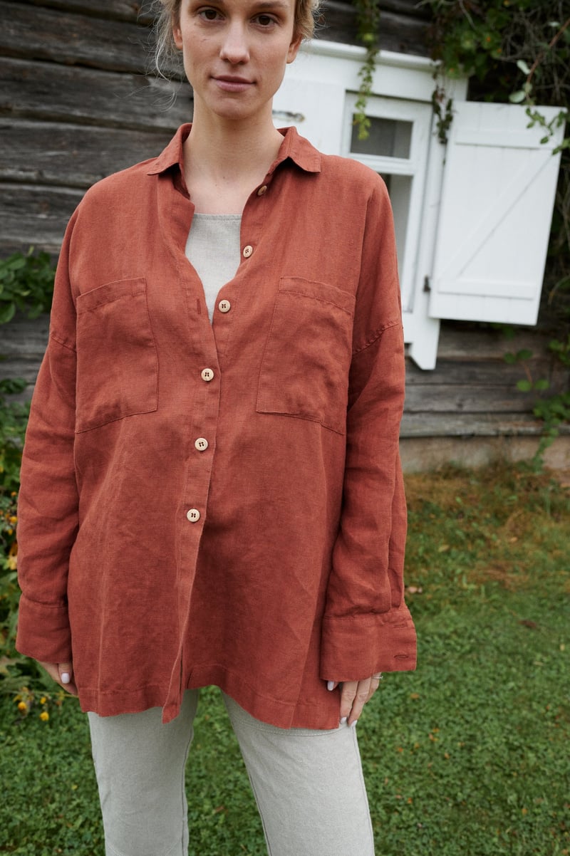 Vika Linen Shirt by LinenFox, 100% Linen