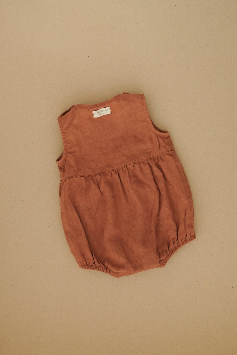 Juno Linen Baby Romper by LinenFox, 100% Linen