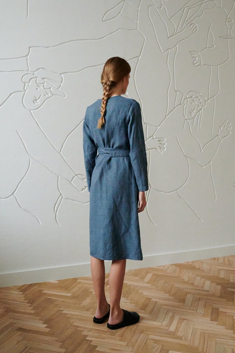 Rosemary Linen Wool Blend Dress by LinenFox, 85% Linen, 15% Wool