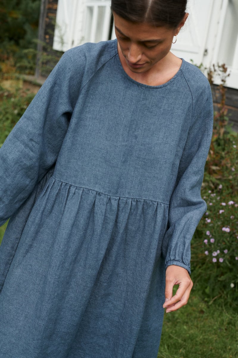Maxi Linen Wool Dress Margo by LinenFox, 85% Linen, 15% Wool