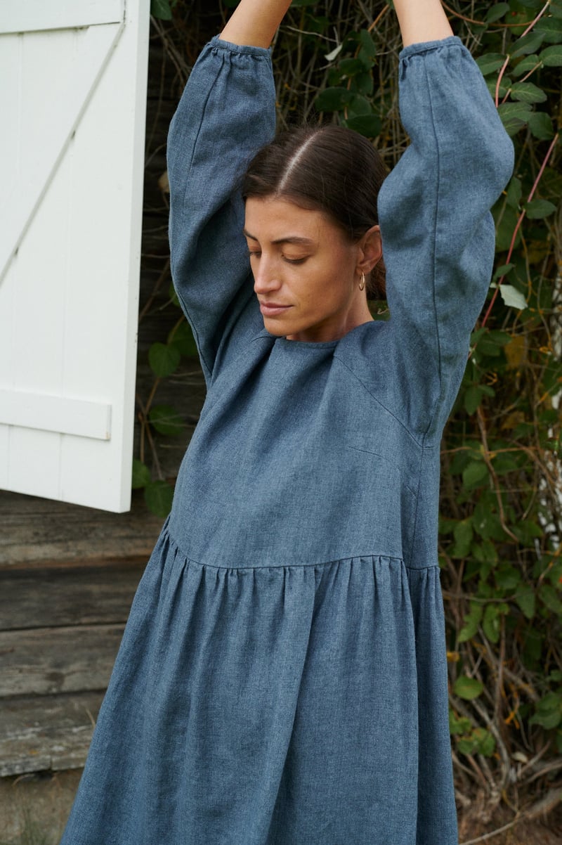 Maxi Linen Wool Dress Margo by LinenFox, 85% Linen, 15% Wool