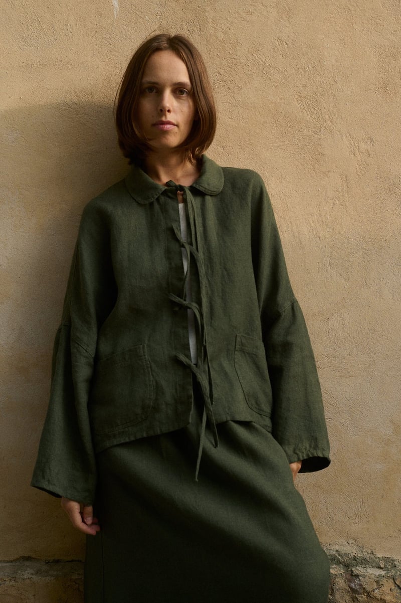 Monika Linen Wool Blend Jacket by LinenFox, 85% Linen, 15% Wool