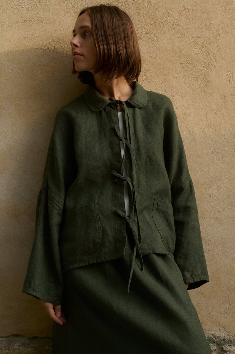 Monika Linen Wool Blend Jacket by LinenFox, 85% Linen, 15% Wool