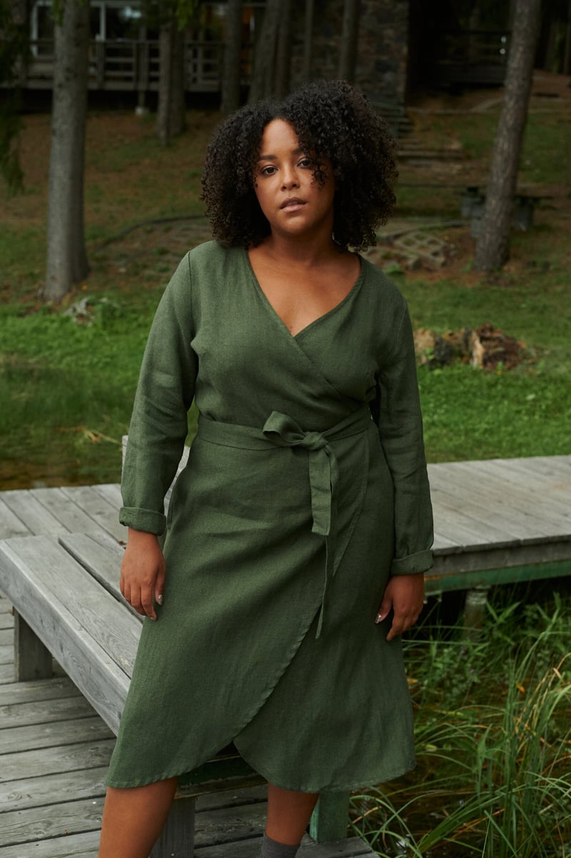 Rosemary Linen Wool Blend Dress by LinenFox, 85% Linen, 15% Wool