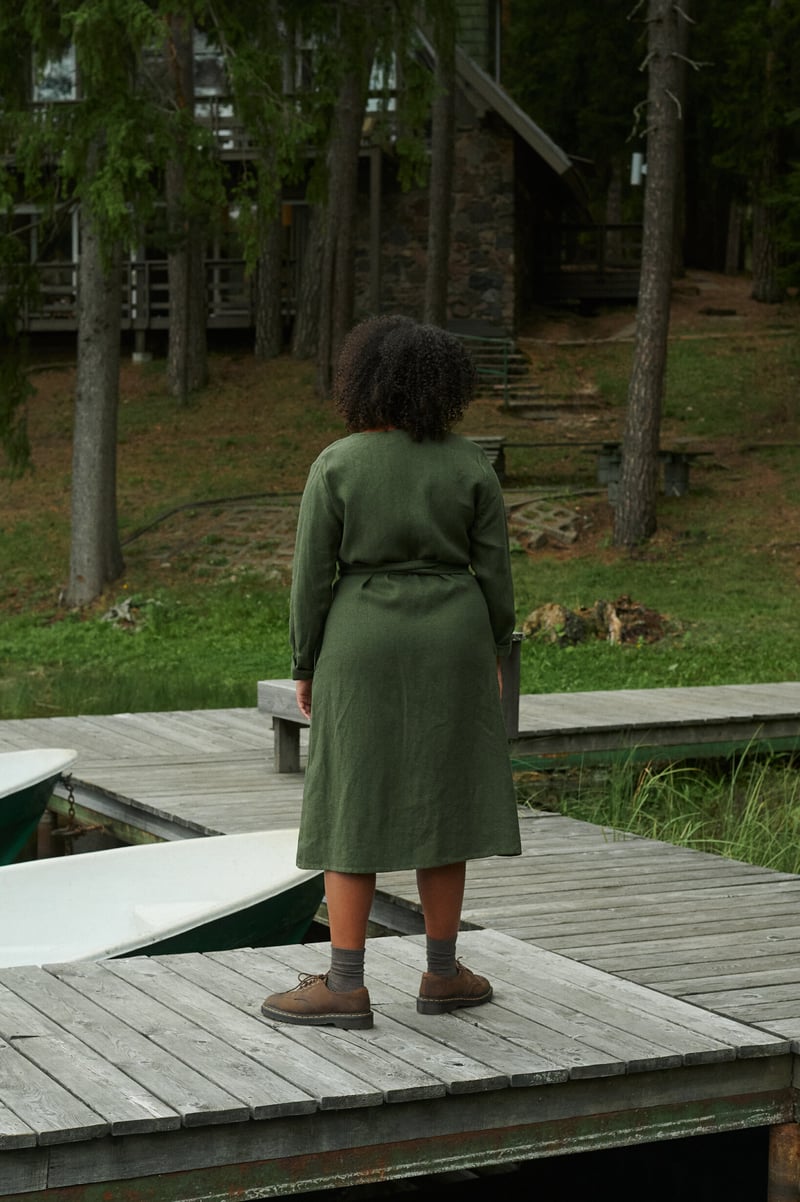 Rosemary Linen Wool Blend Dress by LinenFox, 85% Linen, 15% Wool