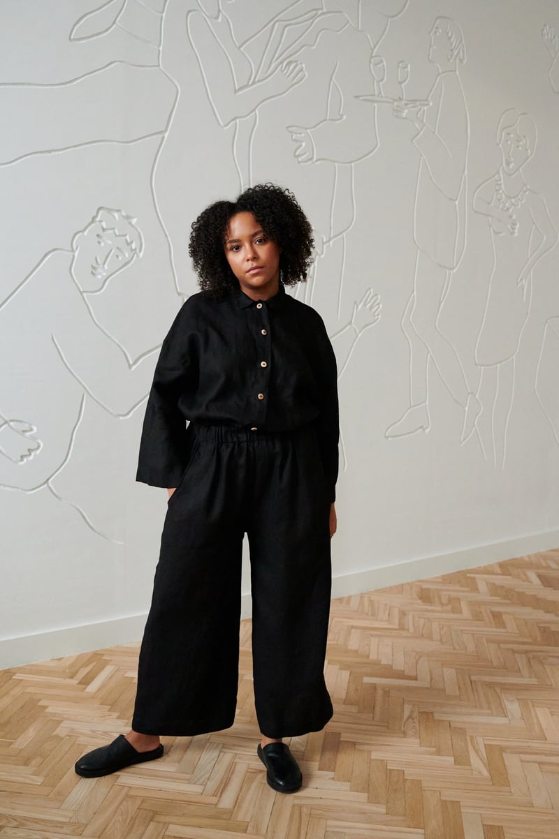 Work Linen Jumpsuit by LinenFox, 100% Linen