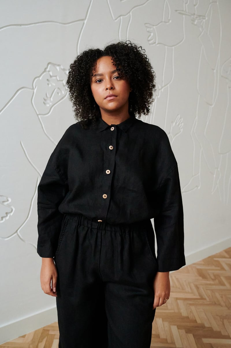 Work Linen Jumpsuit by LinenFox, 100% Linen