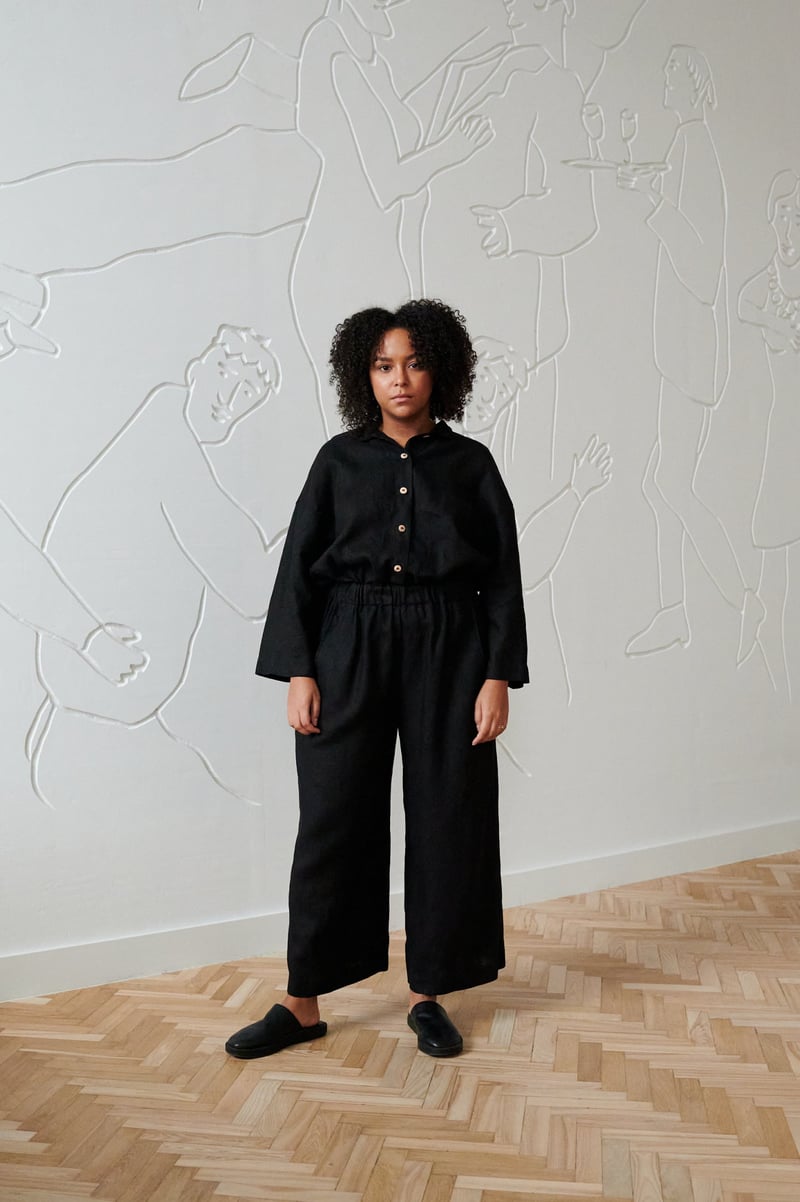Work Linen Jumpsuit by LinenFox, 100% Linen