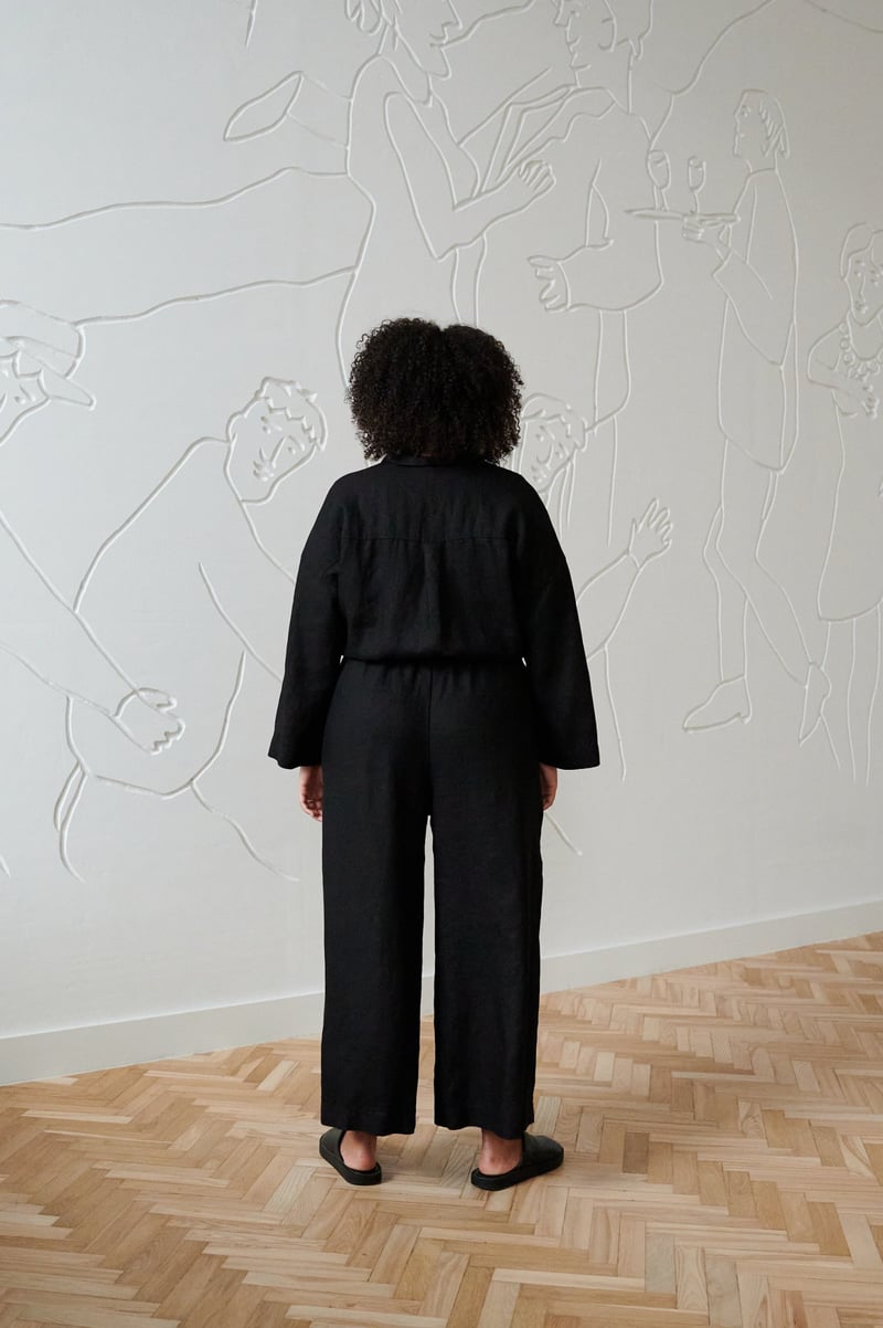 Work Linen Jumpsuit by LinenFox, 100% Linen