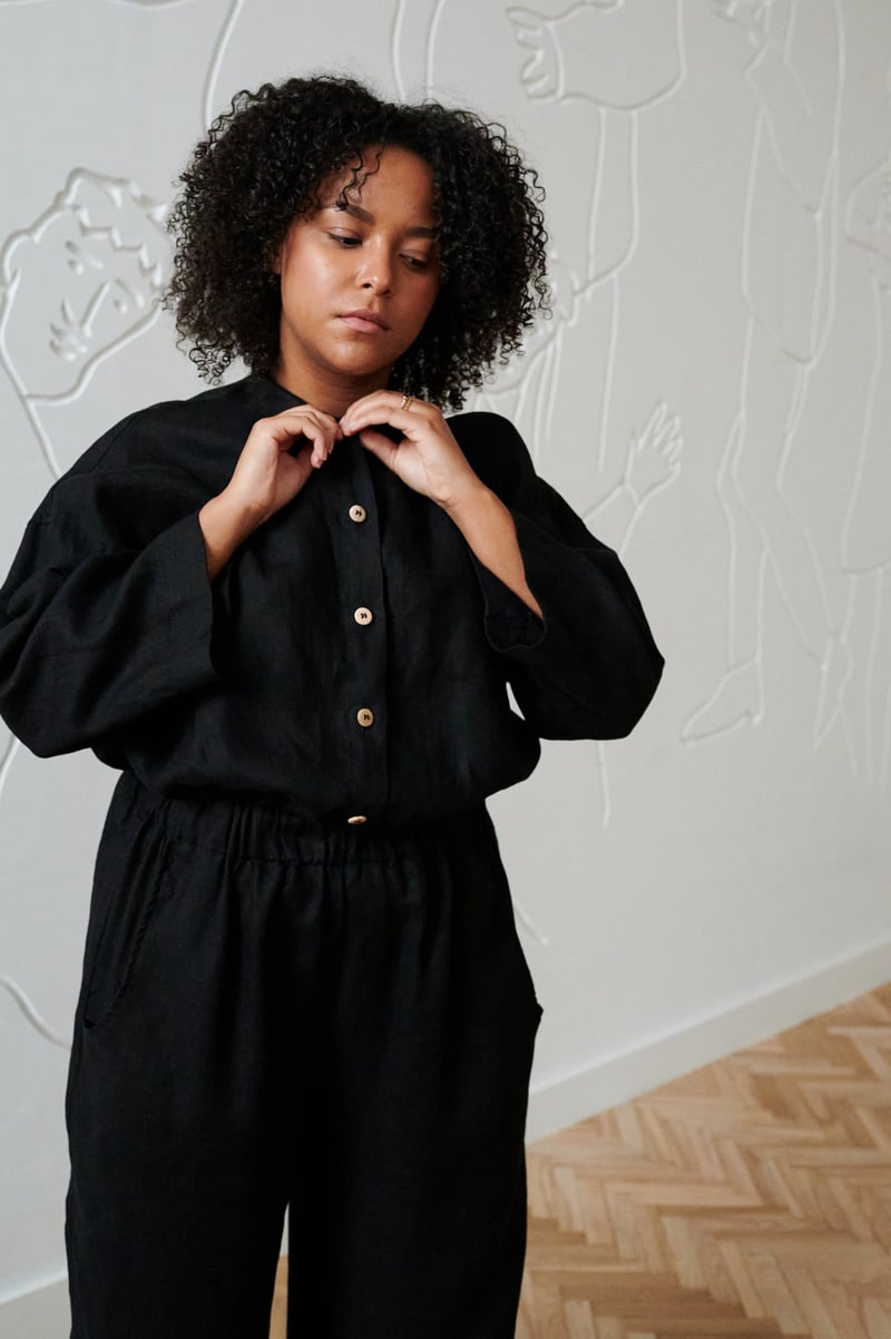 Work Linen Jumpsuit by LinenFox, 100% Linen