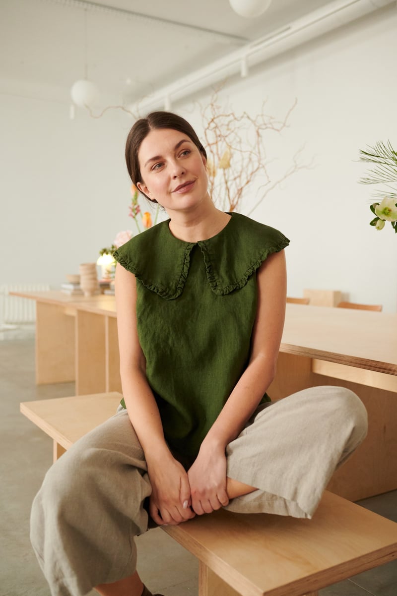 Martha Linen Blouse by LinenFox, 100% Linen