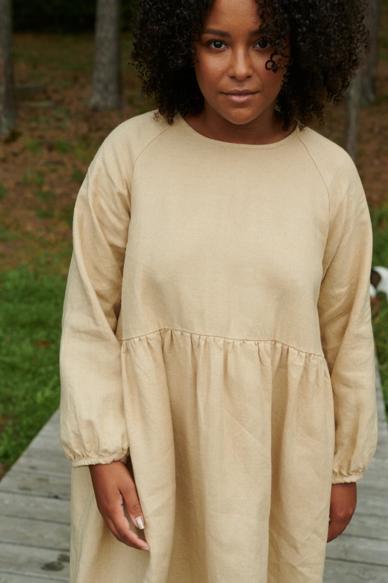 Maxi Linen Wool Dress Margo by LinenFox, 85% Linen, 15% Wool