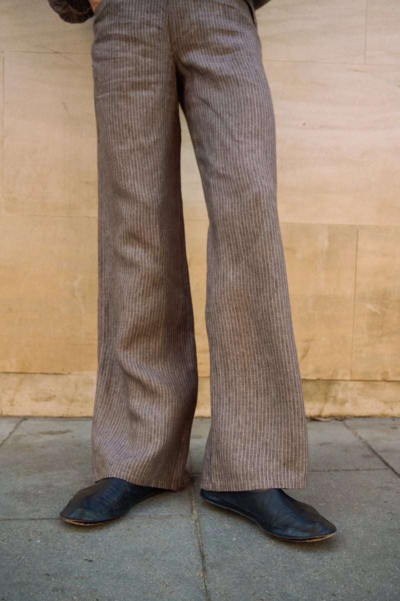 Striped Linen Pants – Brit by LinenFox, 100% Linen