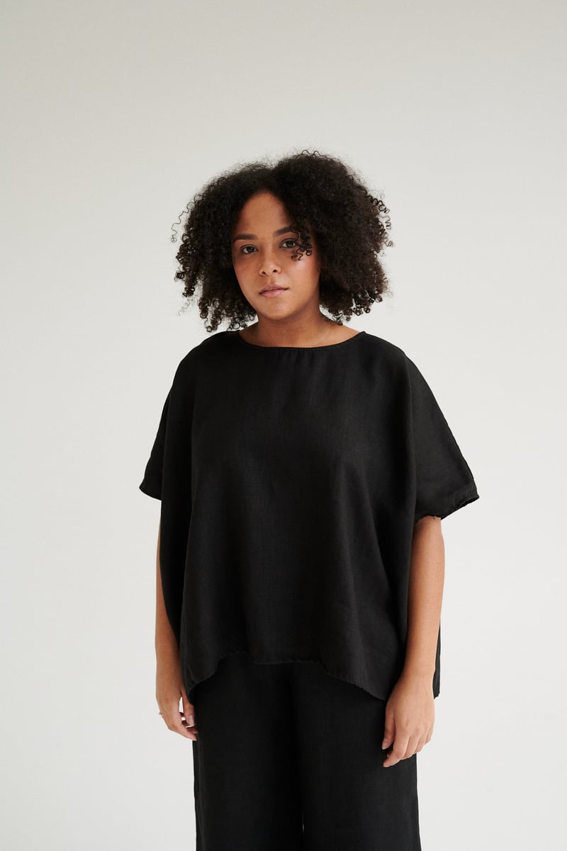 Nina Linen Top by LinenFox, 100% Linen