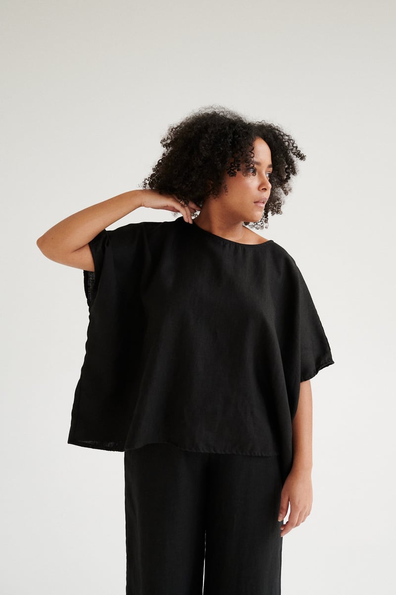 Nina Linen Top by LinenFox, 100% Linen