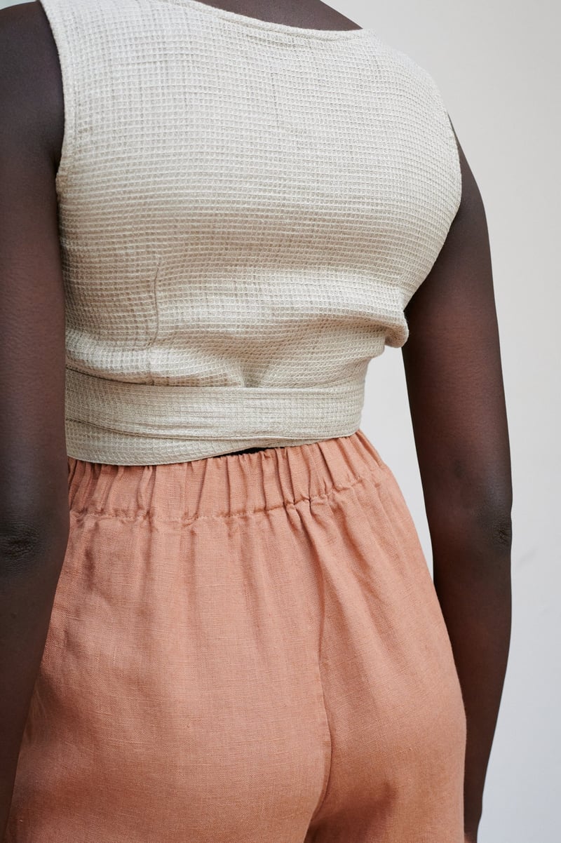 Soja Waffle Linen Top by LinenFox, 100% Linen