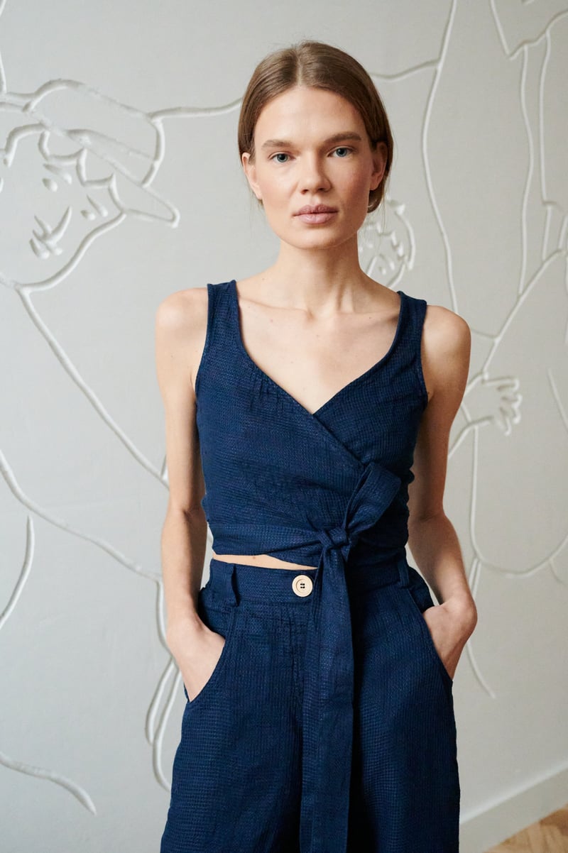 Soja Waffle Linen Top by LinenFox, 100% Linen