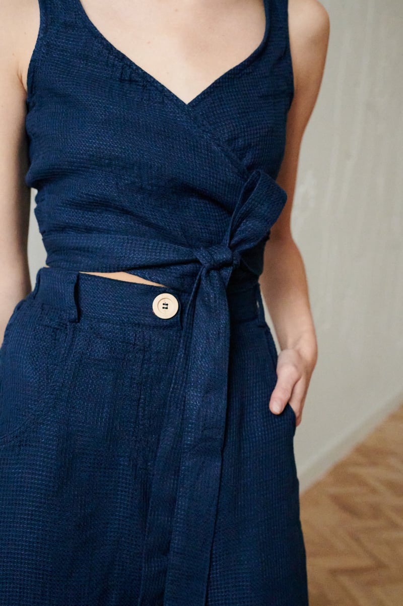 Soja Waffle Linen Top by LinenFox, 100% Linen