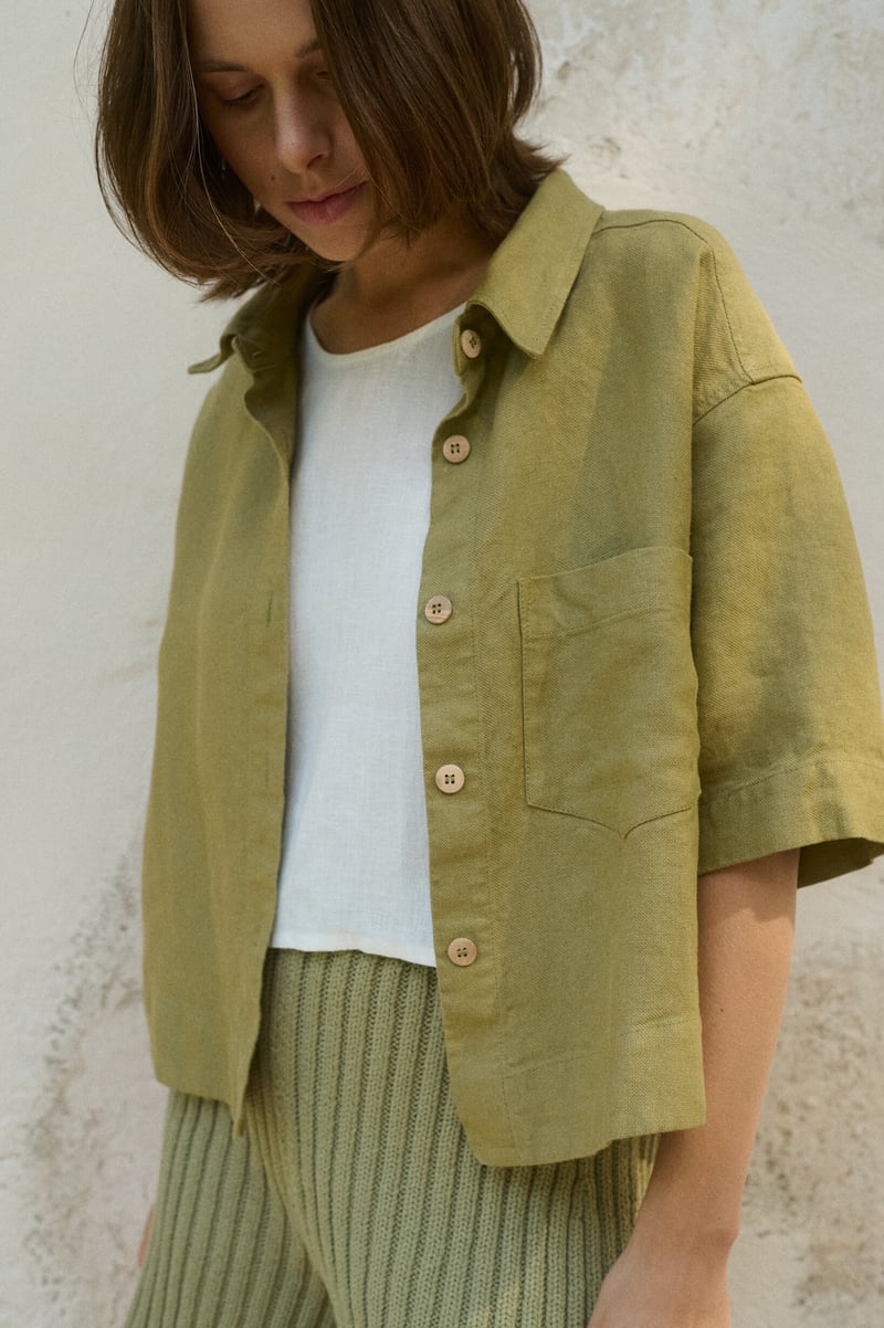 Jamie Heavy Linen Shirt by LinenFox, 100% Linen