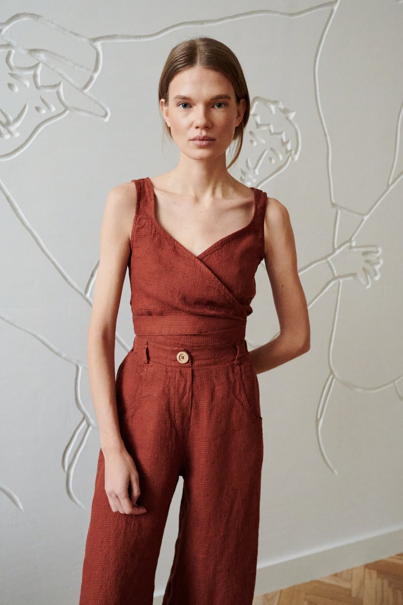 Soja Waffle Linen Top by LinenFox, 100% Linen