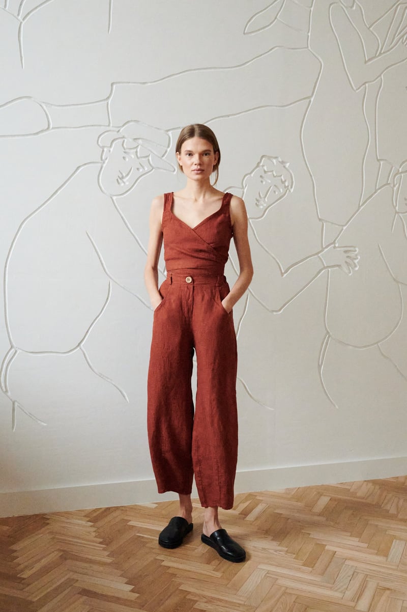 Soja Waffle Linen Top by LinenFox, 100% Linen