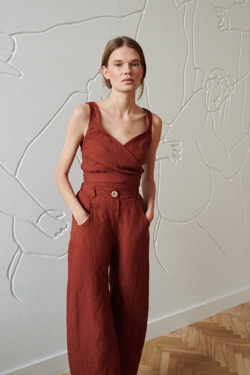 Soja Waffle Linen Top by LinenFox, 100% Linen