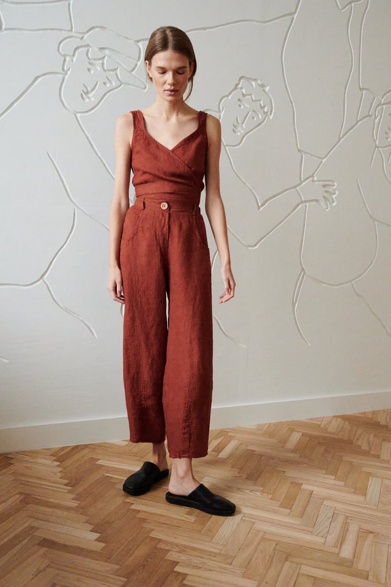 Soja Waffle Linen Top by LinenFox, 100% Linen
