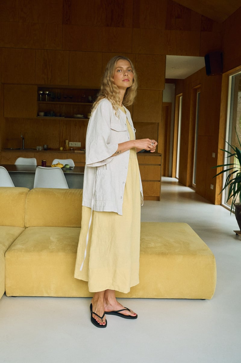 Cotton Blend Overshirt – Pippa by LinenFox, 53% Cotton, 47% Linen