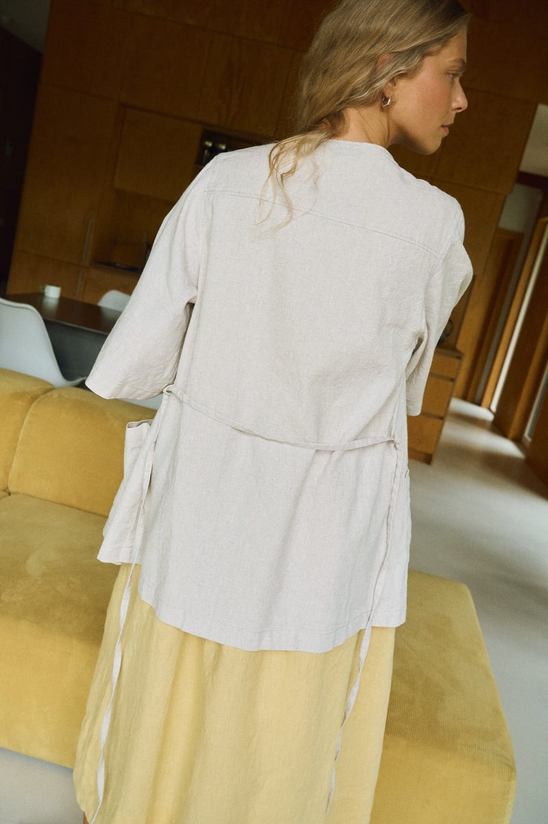 Cotton Blend Overshirt – Pippa by LinenFox, 53% Cotton, 47% Linen