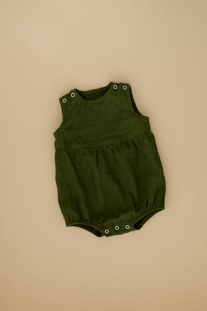 Juno Linen Baby Romper by LinenFox, 100% Linen