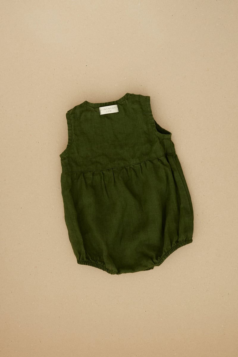 Juno Linen Baby Romper by LinenFox, 100% Linen