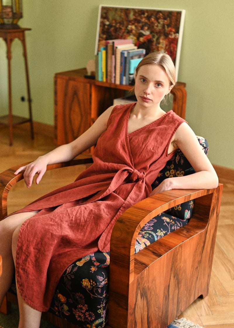 Zoe Linen Dress by LinenFox, 100% Linen