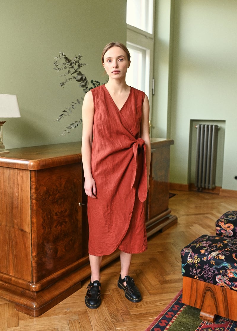 Zoe Linen Dress by LinenFox, 100% Linen