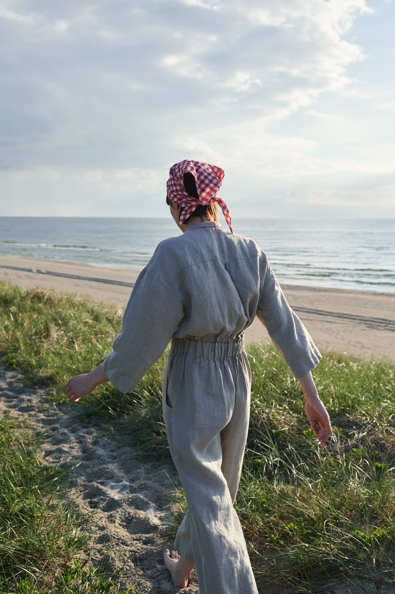 Work Linen Jumpsuit by LinenFox, 100% Linen