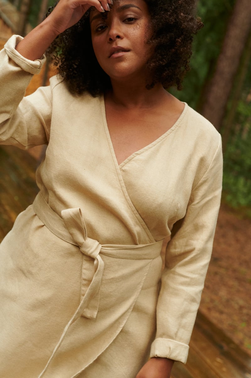 Rosemary Linen Wool Blend Dress by LinenFox, 85% Linen, 15% Wool