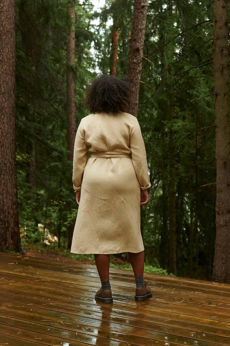 Rosemary Linen Wool Blend Dress by LinenFox, 85% Linen, 15% Wool