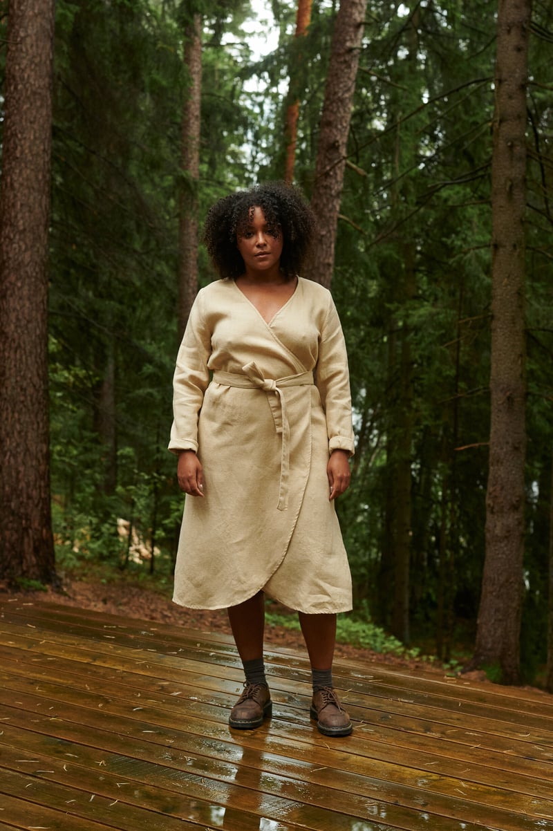 Rosemary Linen Wool Blend Dress by LinenFox, 85% Linen, 15% Wool