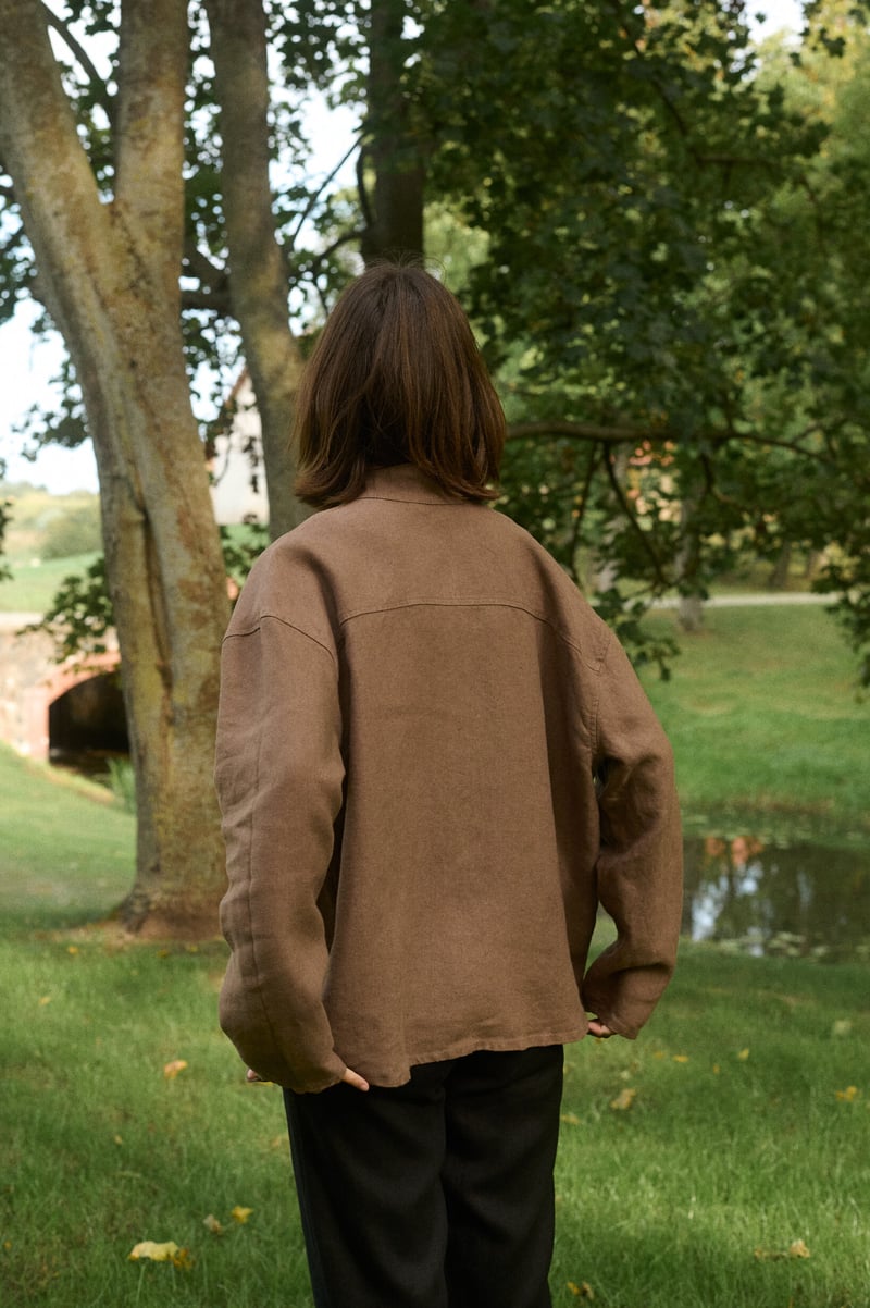 Jade Heavy Linen Jacket by LinenFox, 100% Linen